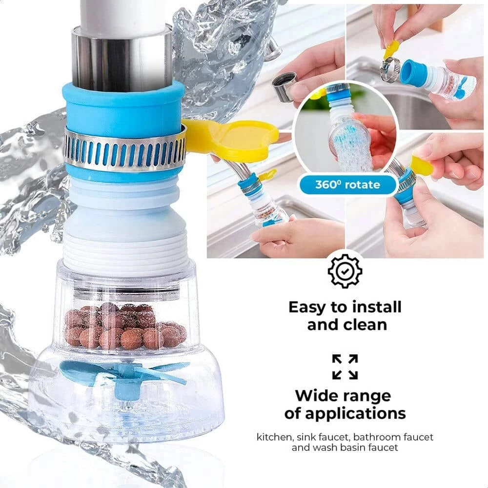 Universal Splash Filter Faucet，360°Rotating Kitchen Faucet Universal Adapter,Universal Faucet Bubble, Water-Saving and Pressurized Shower